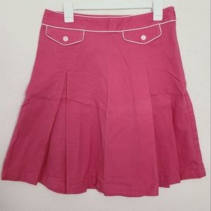 Isaac Mizrahi for Target Womens Skirt Pink White Trim Pleated Size 8